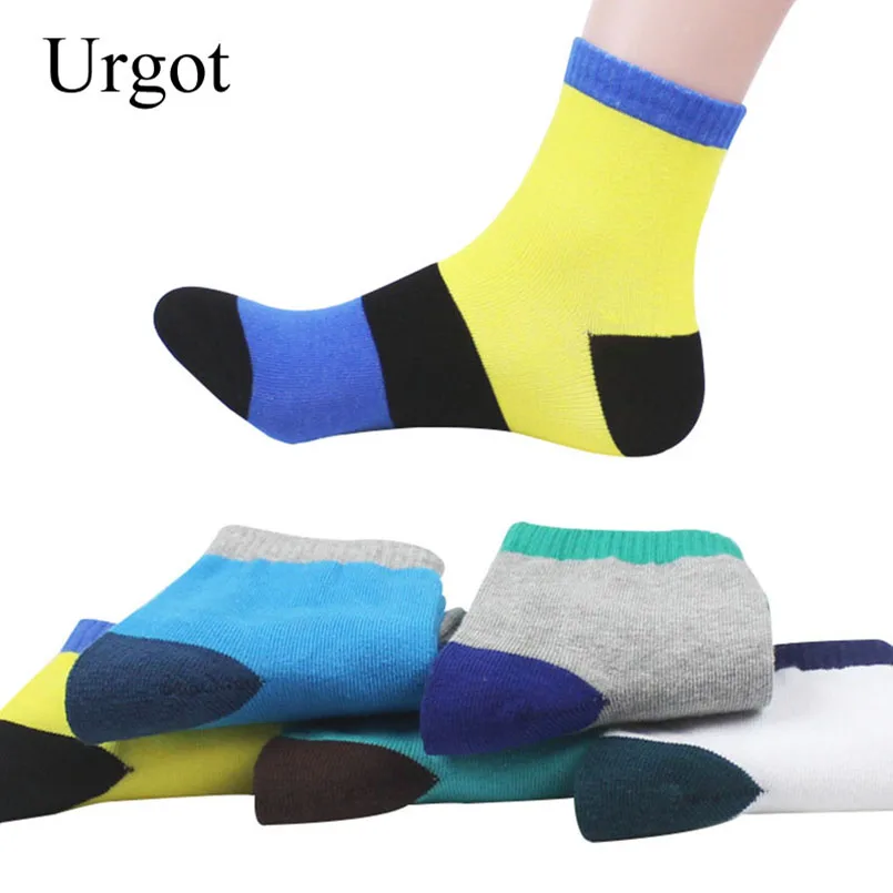 

Носки Urgot мужские короткие, хлопок, Нескользящие, теплые, Нескользящие, повседневные, 5 пар