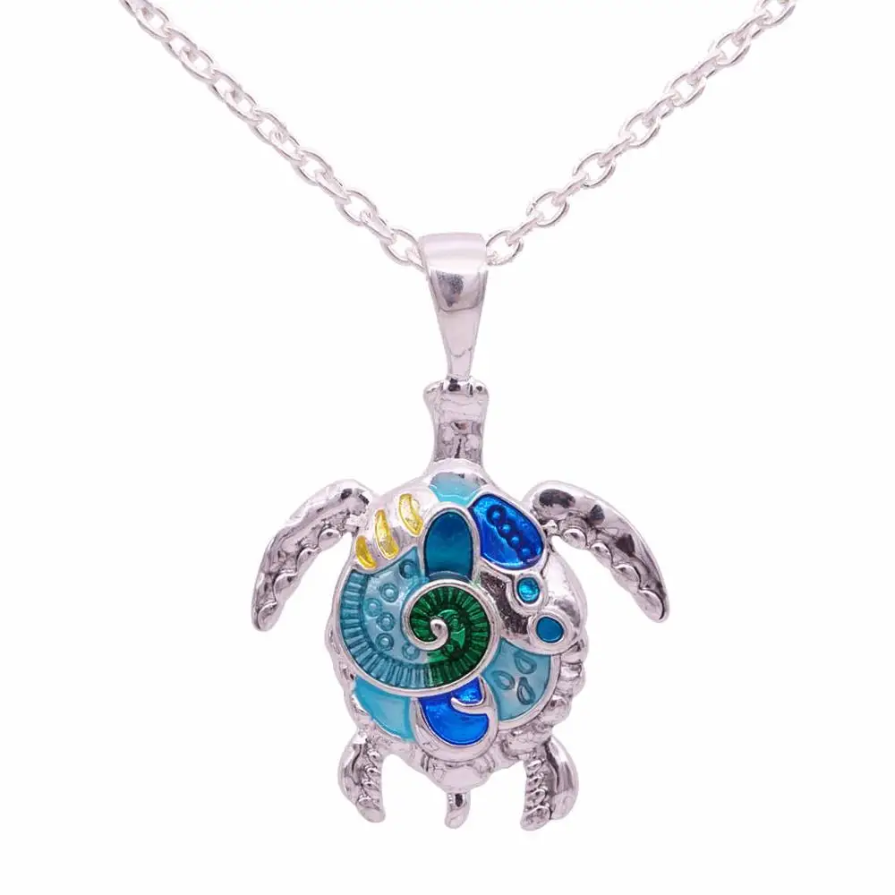 Turtle Мода Boho чокер колье с животными богемные макси Colar эмаль черепаха свинья ожерелья с лошадьми& Подвески для женщин ювелирные изделия - Окраска металла: Turtle