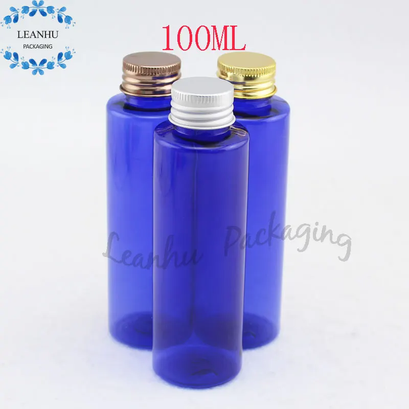 Голубые бутылки из пэт 100 мл для упаковки косметики контейнер домашнего ухода за