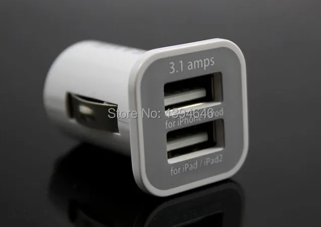 2 Port Mini Universal Dual USB Car Charger Adapter Bullet 5V 2.1A + 1A USAMS 3.1A 3100mha Slot Black White in stock |