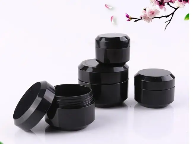 

20pcs/lot 5g 10g 15g 30g Empty Cream Jar Black Plastic Cosmetic Packaging Bottle Eyeshadow Makeup Packaging Pot