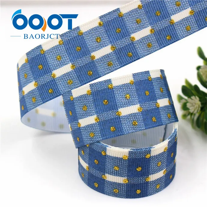 OOOT BAORJCT G-18808-866, 10 ярдов 25 мм Золотая блестящая корсажная лента с принтом DIY головной убор свадебный подарок упаковка материал - Цвет: G-18808-875