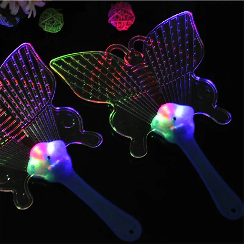 10 шт./лот новинка светодиодный мигающий ручной вентилятор красочный акриловый