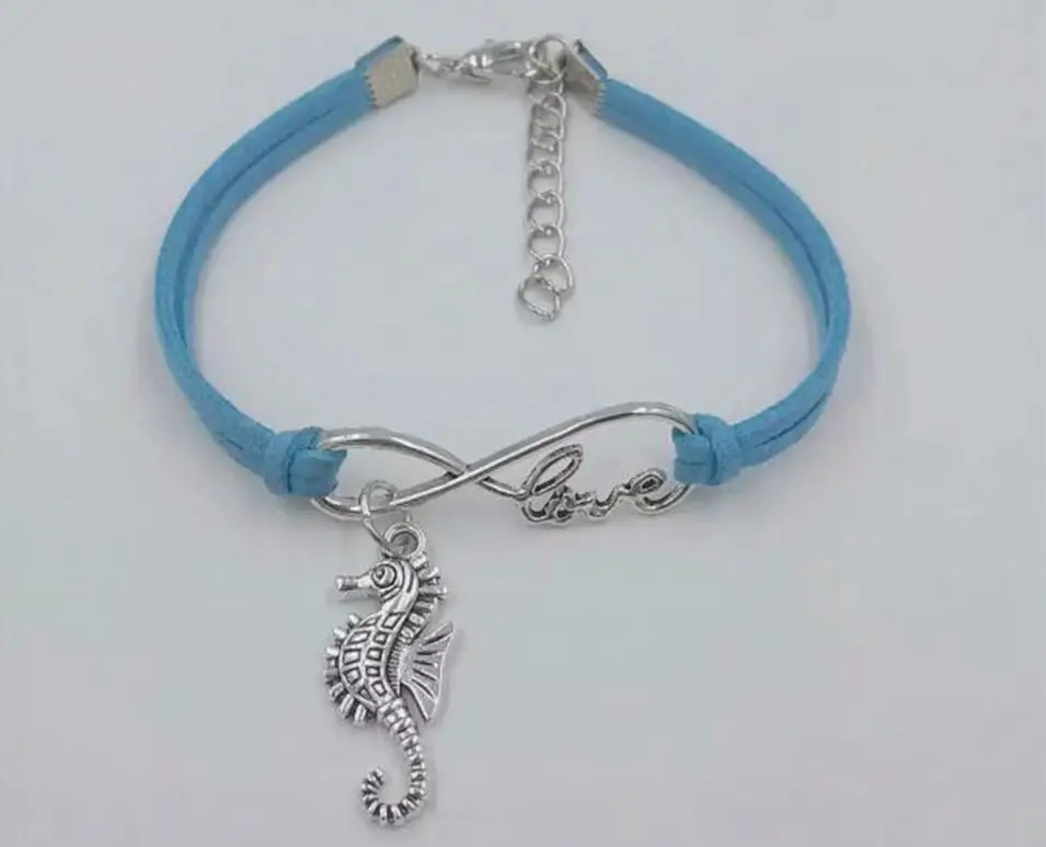 Браслет Морская лошадь/морской бархатный веревочный браслет с