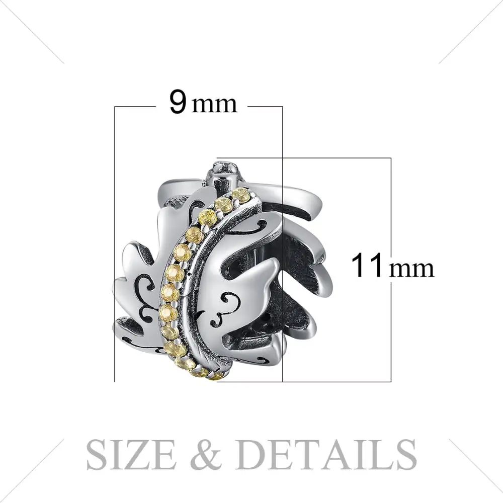 JewelryPalace современный книги по искусству деко желтый фианит лист Шарм бисера Fit
