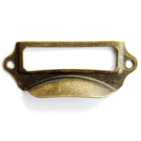 50pcs antique bronze drawer handle label brand gripe vintage cabinet knob door card holder old drawer handle accessory wholesale