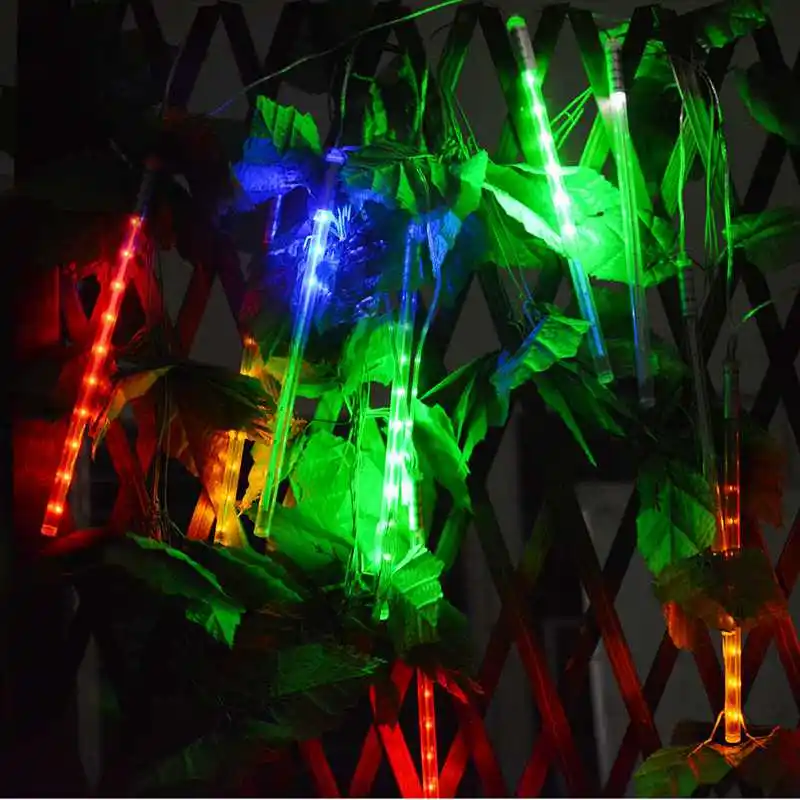 SZYOUMY RGB Солнечный светодио дный светодиодный Метеоритный дождь Дождь Свет водостойкая Фея Рождественские огни для наружной гирлянды патио свадебное украшение