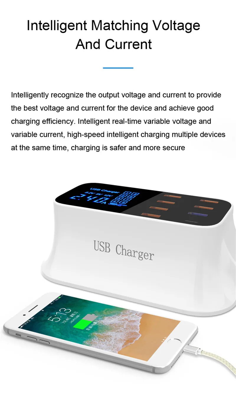 Usb ЗУ для мобильного телефона Quick Charge 3,0 Smart usb type C настенное зарядное устройство светодиодный дисплей адаптер питания для быстрой зарядки зарядное устройство для путешествий
