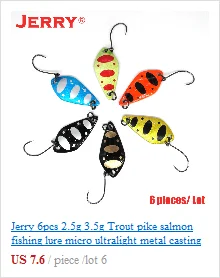 Jerry 6 шт. 2 г pesca Микро Мини форель ложка приманки Сверхлегкий речной рыбалки блесна в форме ложки окуня приманка