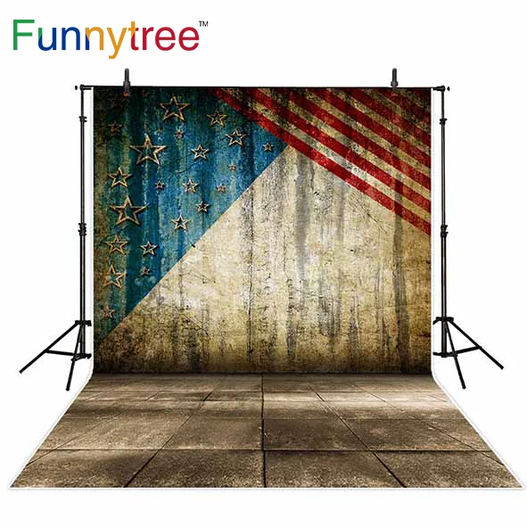 Фон Funnytree для фотостудии старая Стена Американский флаг День Независимости