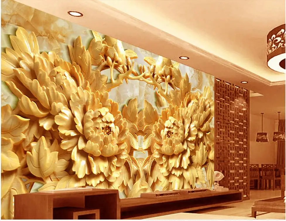 Трехмерные декоративные пионы фон для гостиной 3d цветочные обои ландшафтные