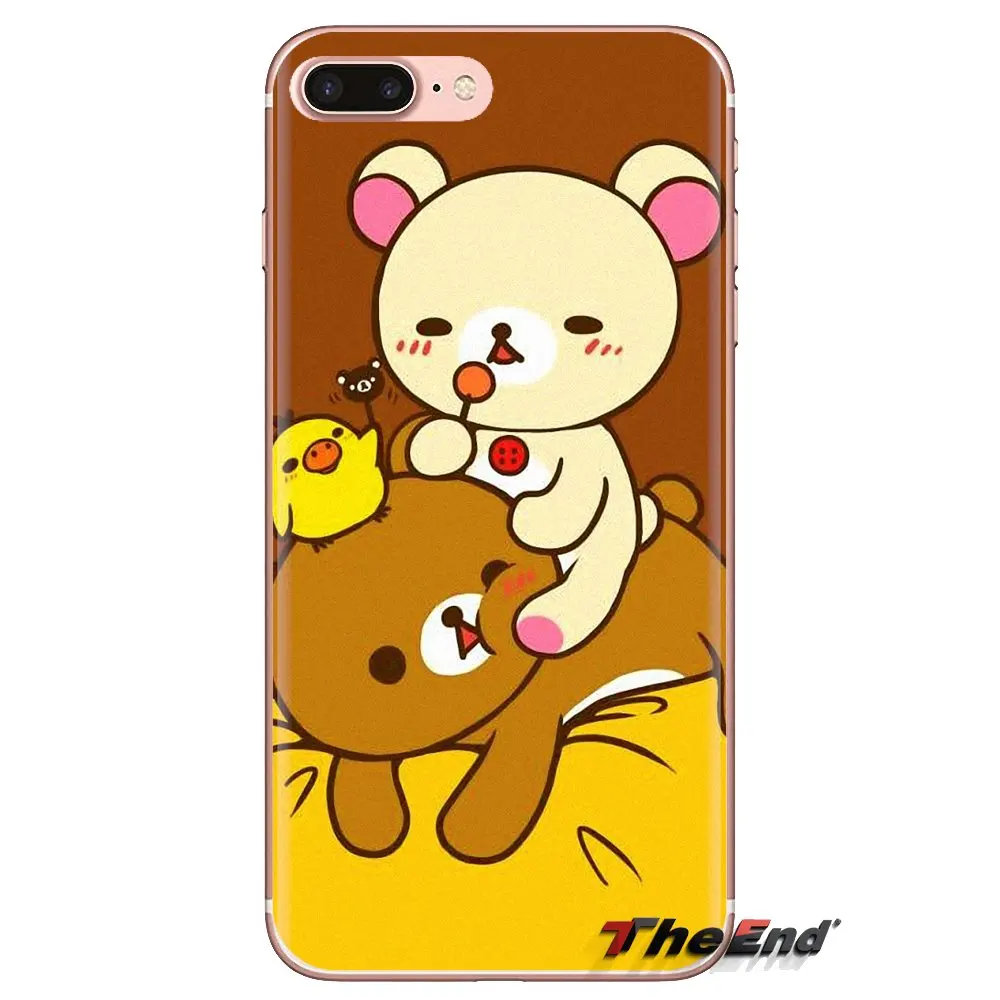 ТПУ силиконовый чехол Rilakkuma Тедди Релакс Мишка арт для Sony Xperia Z Z1 Z2 Z3 Z5 compact M2 M4 M5 C4 E3