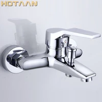 free shipping polished chrome finish new wall mounted shower faucet bathroom bathtub handheld shower tap mixer faucet yt 5339 a
