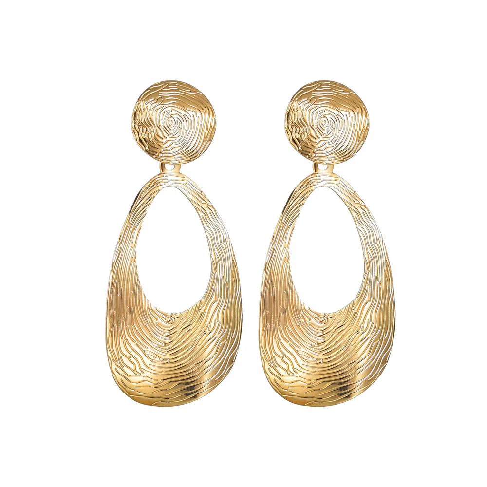 Женские серьги подвески в полоску золотистые/розовые с геометрическим покрытием