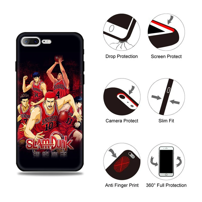 Чехол для iPhone x xr xs max Slam dunk матовый баскетбольный чехол iphone 5 5s se 7 8 6 6S Plus мягкий