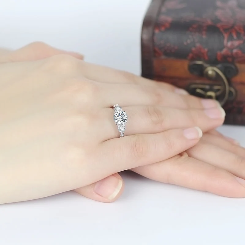 Victoria Wieck Round Cut 1ct SONA Women Engagement Wedding Band Ring Best Gift rings for women anillos de plata ley mujer | Украшения и