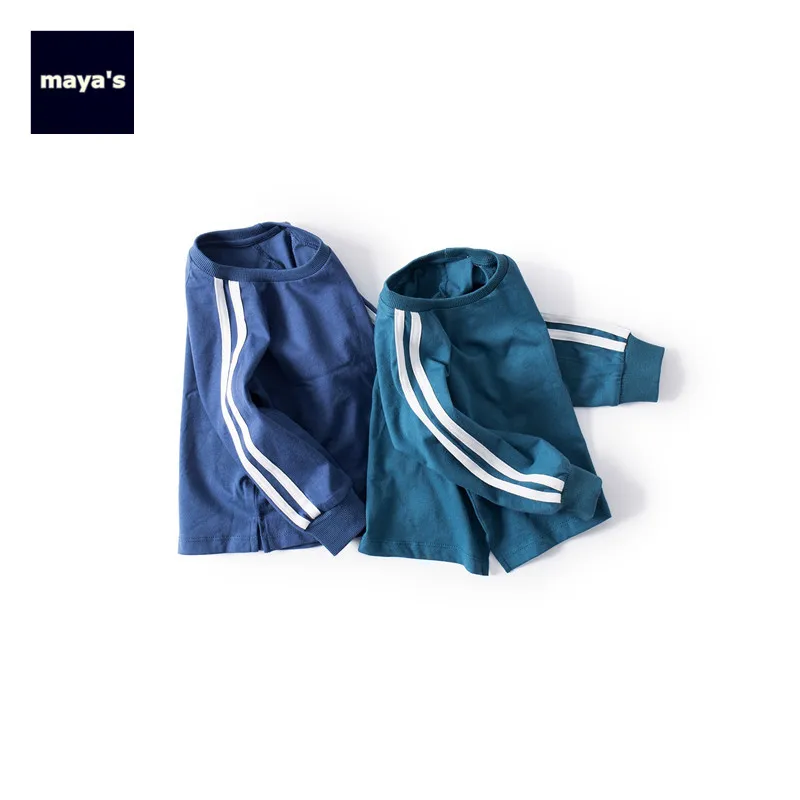 Mayas/Новые модные мягкие хлопковые базовые рубашки для мальчиков осенние Топы в