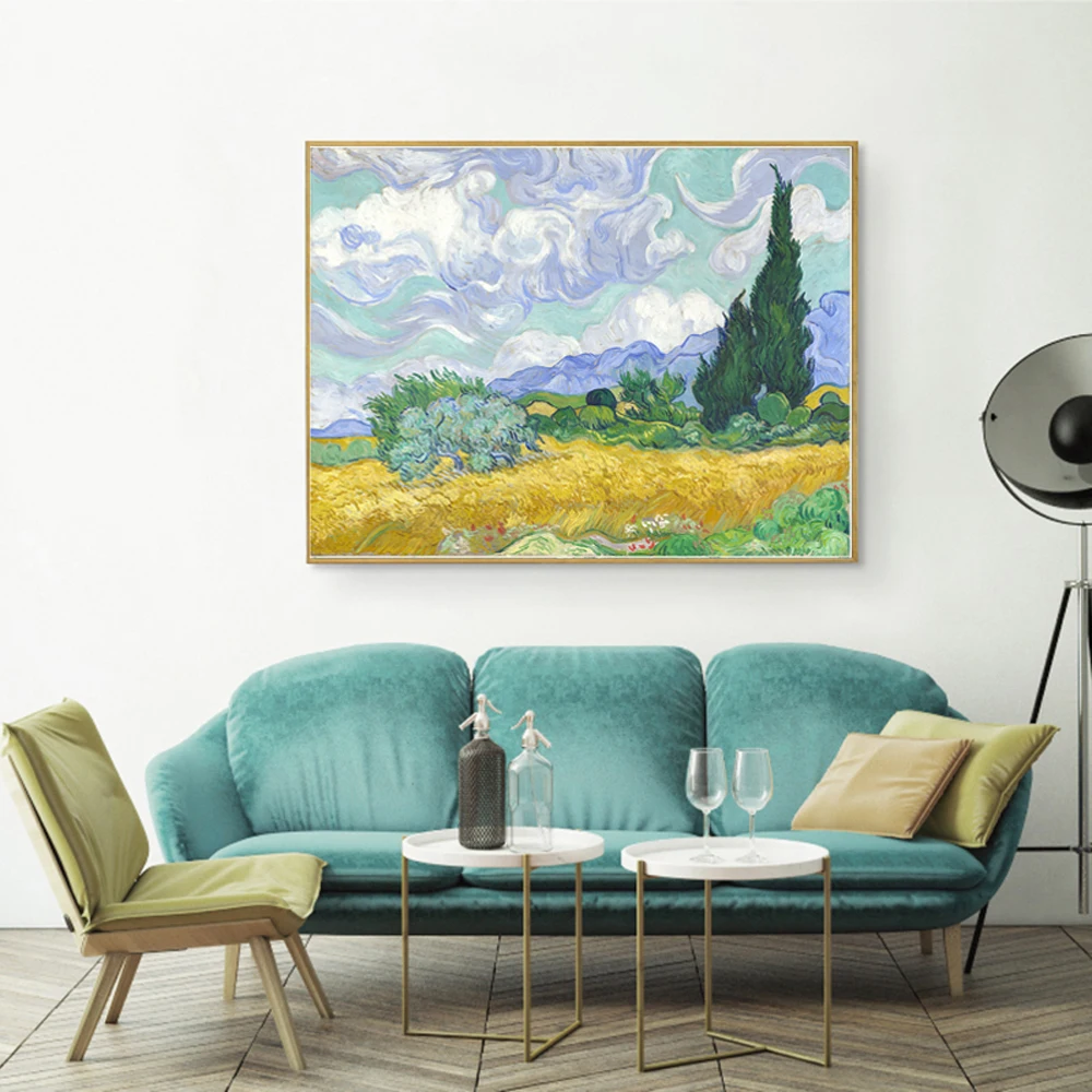 Ван Гог Картина маслом Размножение миндаля цветет стены искусства холст печать