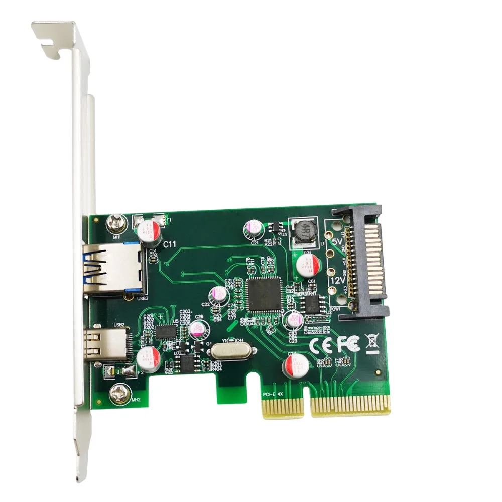 Адаптер PCI Express (PCIe) x4 Host Card Dual USB3.1 10 гбит/с с одной и другой двумя usb |Коробки передач