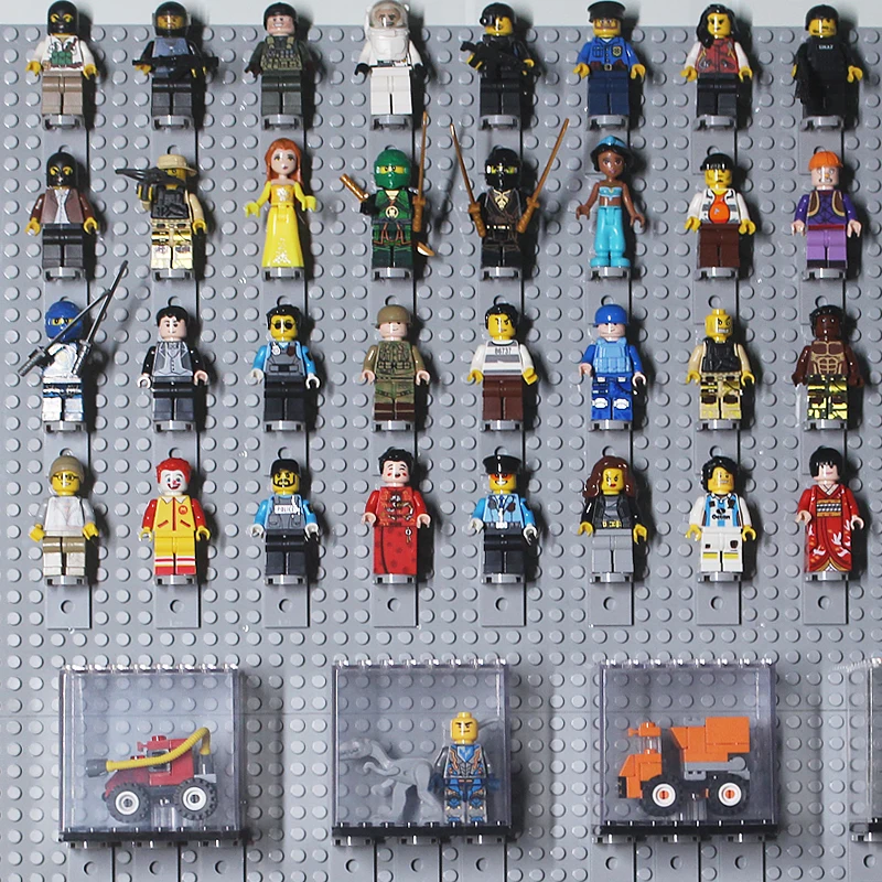 Фигурки дисплей коробка Minifigs дом доспехи DIY Показать чехол мотоцикл MOC колонна Базовая пластина Кронштейн Набор строительные блоки кирпичи игрушки