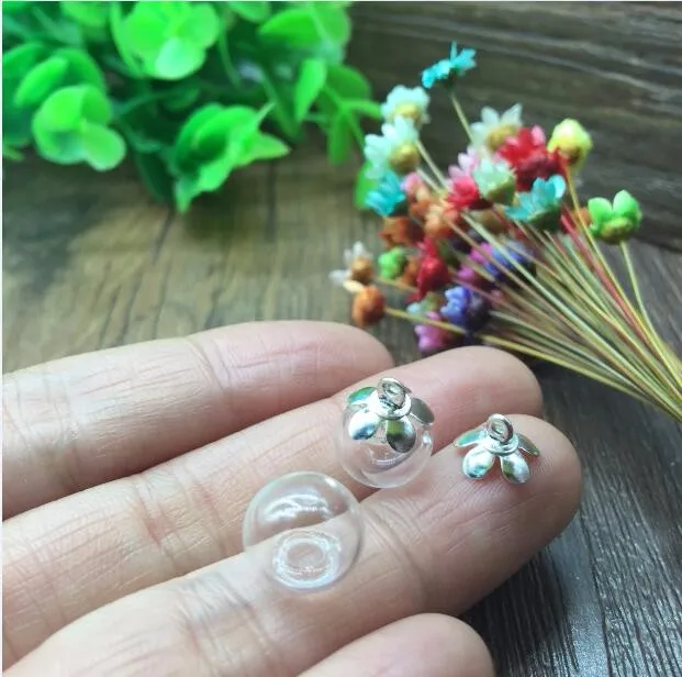 100 комплектов 10 мм круглые стеклянные шары в форме цветка|glass globe|glass vial pendantvial pendant |
