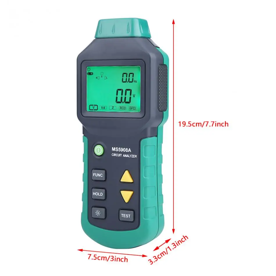 AC100-240V MASTECH MS5908A/MS5908C ЖК-анализатор цепи с напряжением GFCI RCD тестер инструменты