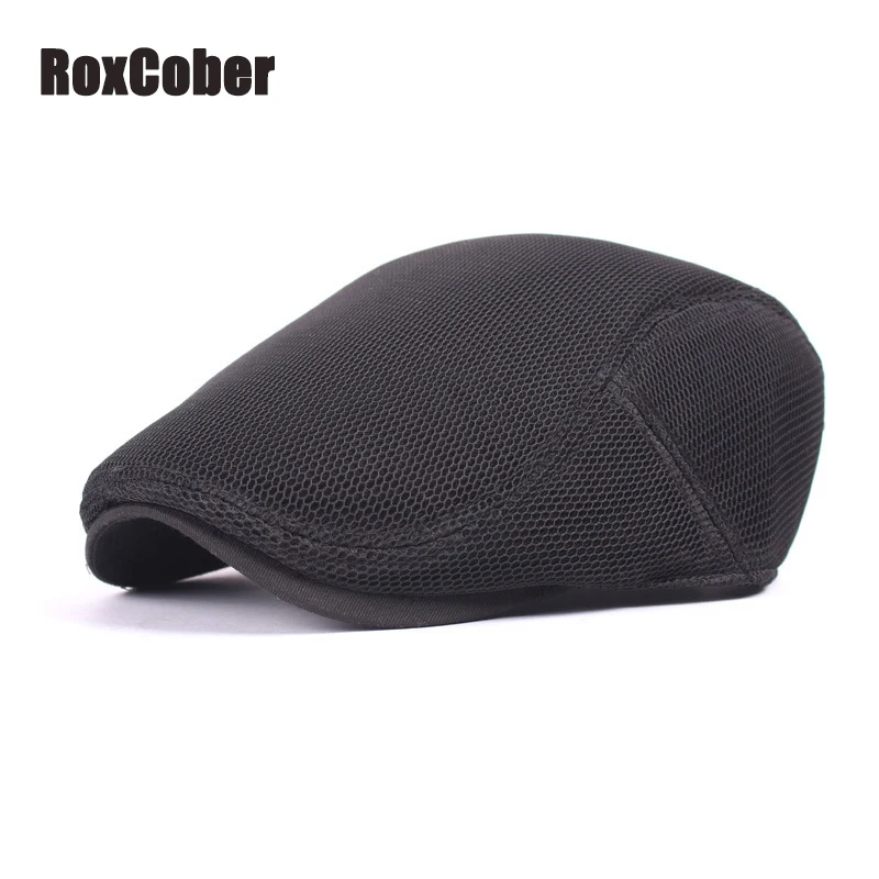 Летние хлопковые дышащие береты RoxCober простая модная плоская кепка из плюща
