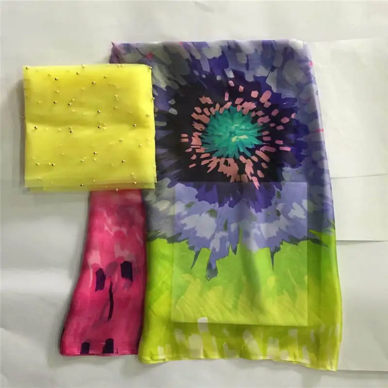 

LX!2019 New stylish African silk chiffon printed fabric for ladies to wear soft and comfortable printed silk fabric! F32428