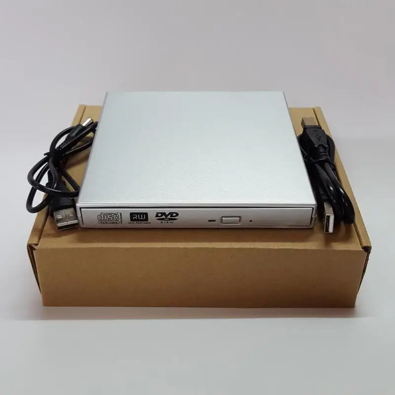 Slivery slim USB 2 0 Внешний DVD +/ RW DL CD привод записи горелки воспроизведение для WINDOWS XP/7/8/10