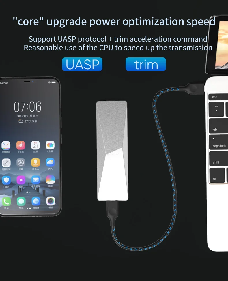 Blueendless портативный ssd жесткий диск Корпус usb 3,1 type c к M.2 NVMe PCIE msata корпус жесткого диска алюминиевый корпус ssd