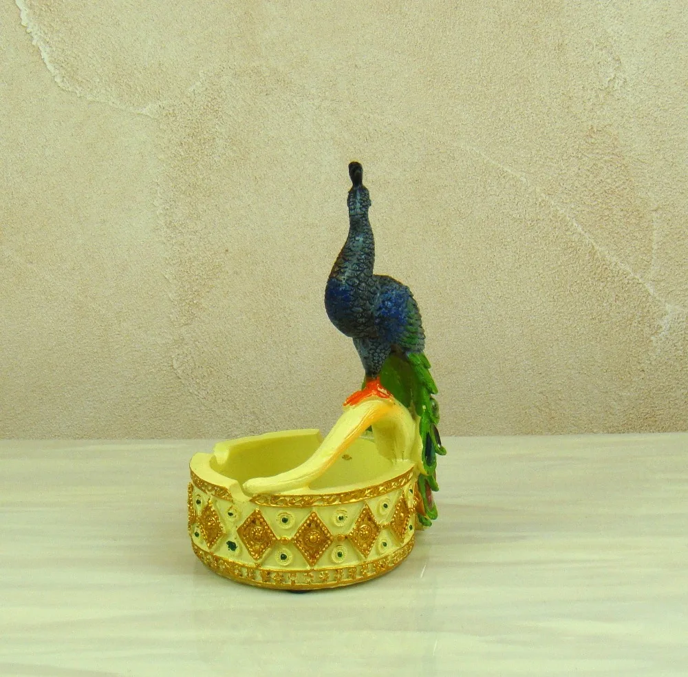 Handmade Peacock Miniature Figurine Decorative Resin Animal Organizer Box Mascot Trinket Gift and Craft Ornament Accessories | Дом и сад