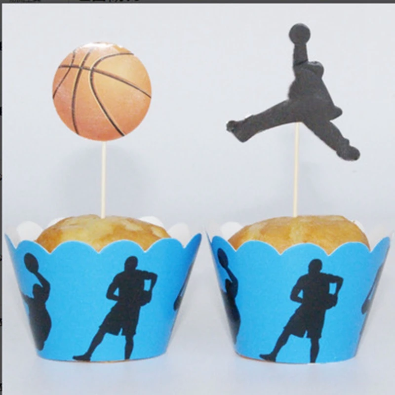 Новый олимпийский Кубок мира Баскетбол хлебобулочные Cup Cake границы набор 12 шт.