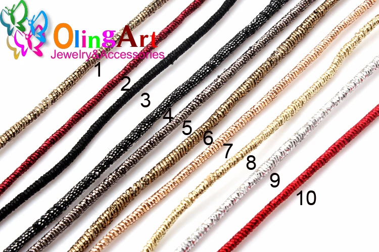 OLINGART 5 м/лот 2,0 мм Наружная обмотка цветная металлическая проволока хлопковая нить свободный стиль ожерелье/брошь Сделай Сам ручной работы для изготовления ювелирных изделий