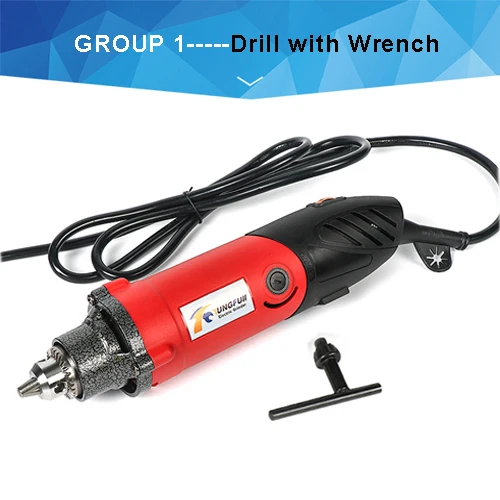 Drill with Wrench Diy Мини электрическая дрель Металлообработка сверлильный станок инструмент для полировки и гравировки Электрический деревообрабатывающий станок Электроинструмент шлифовальный круг - Цвет: Drill with Wrench