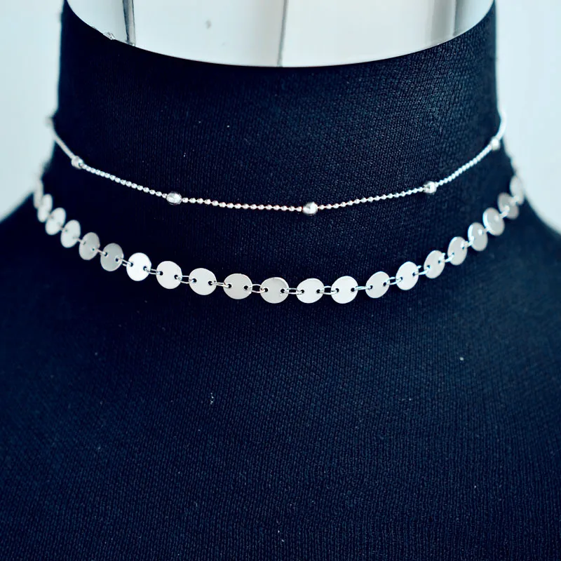 Женское Ожерелье чокер золотого цвета длинная простая Подвеска со стразами