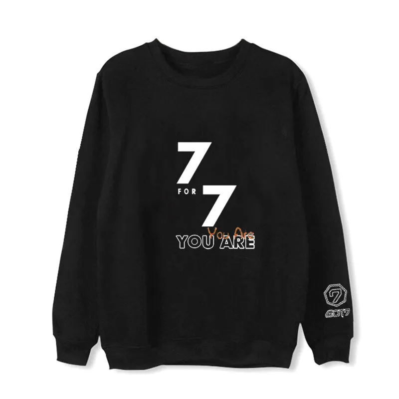 Толстовка с капюшоном Kpop GOT7 7FOR7 You Are альбом повседневные свободные толстовки в