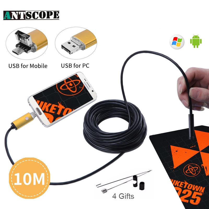Antscope эндоскопа 5 м HD 8 мм USB Android Камера OTG endoscopio обнаружить endoskop kamera | Безопасность и