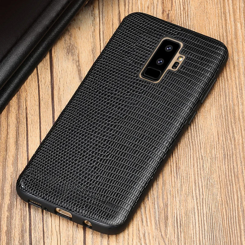 Кожаный чехол с натуральным лицевым покрытием для Samsung Galaxy S10 Lite Plus S9 S8 S7 Edge Lizard Grain