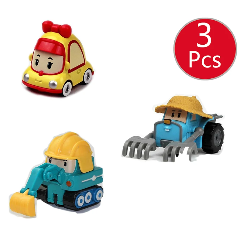 Robocar Poli 3 шт. 12 стиль Детская Игрушка Аниме фигурки автомобиль Анба металлическая модель грузовика Roy пожарная машина игрушки для детей Рождество - Цвет: 3pcs POLI051 5