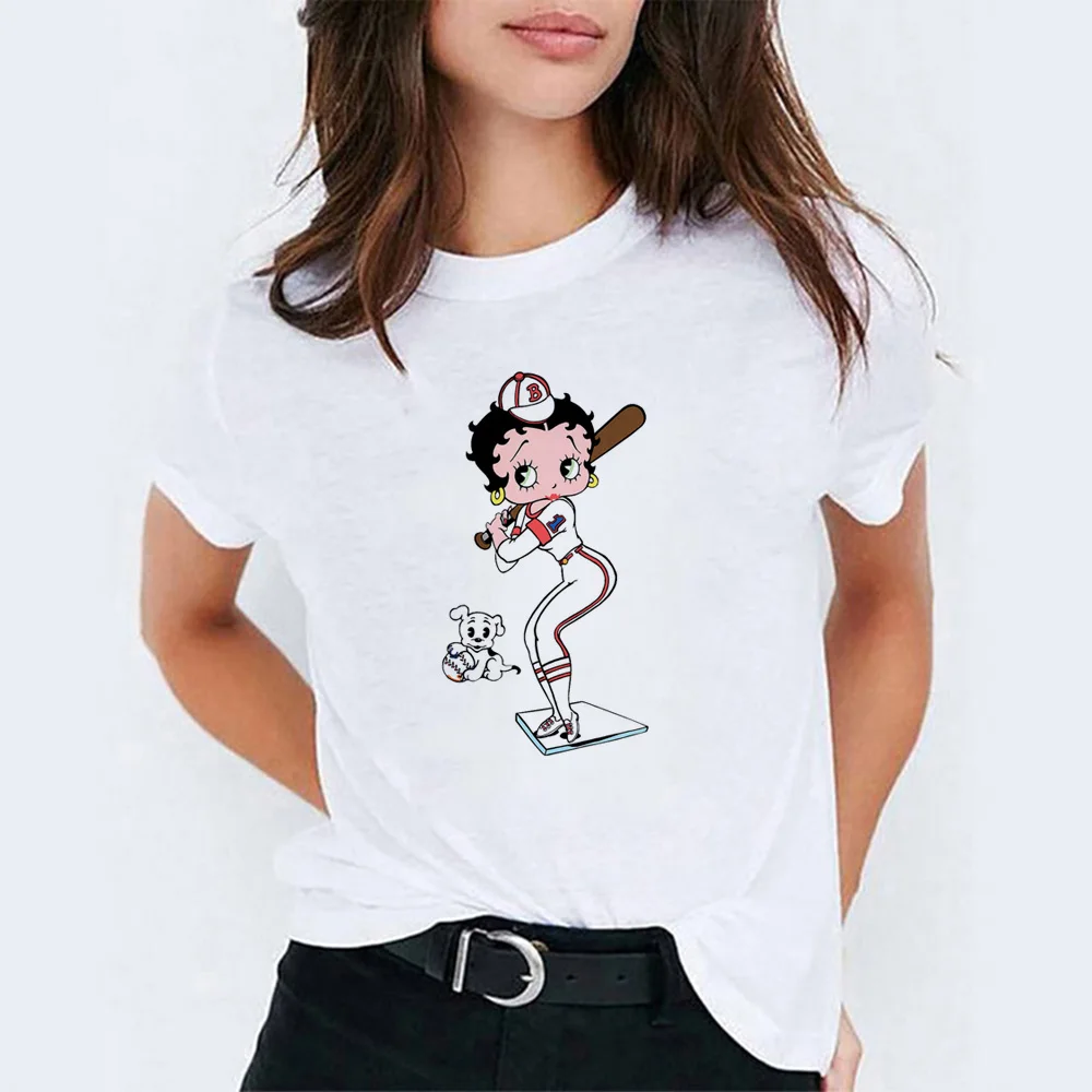 WH Женская летняя футболка Betty boop, модная женская футболка tumblr из хлопка с коротким рукавом, подарок для вашей девушки, vogue femme - Цвет: WH