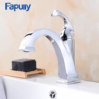fapully basin faucet chrome hot and cold faucet single handle deck mounted brass faucets sink mixer for bathroom 515 11c