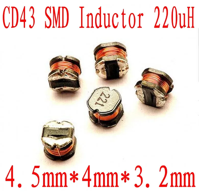 2000 шт./лот SMD индуктор питания CD43 220UH 221 4 5*4*3 2 мм неэкранированный