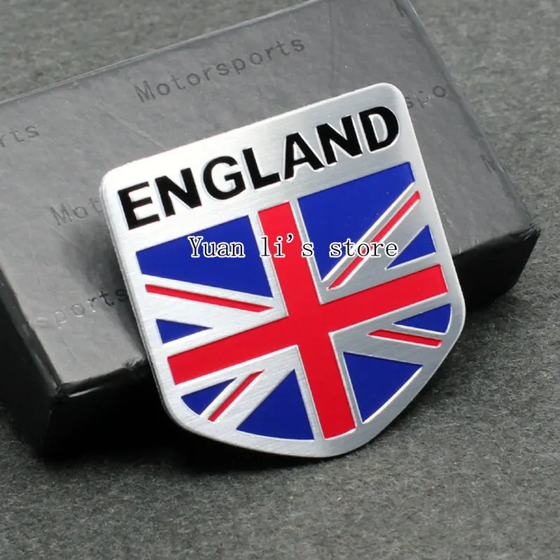 

10 Pcs car truck auto England UK flag emblem sticker metal badge decal decor 50*50mm Car Styling