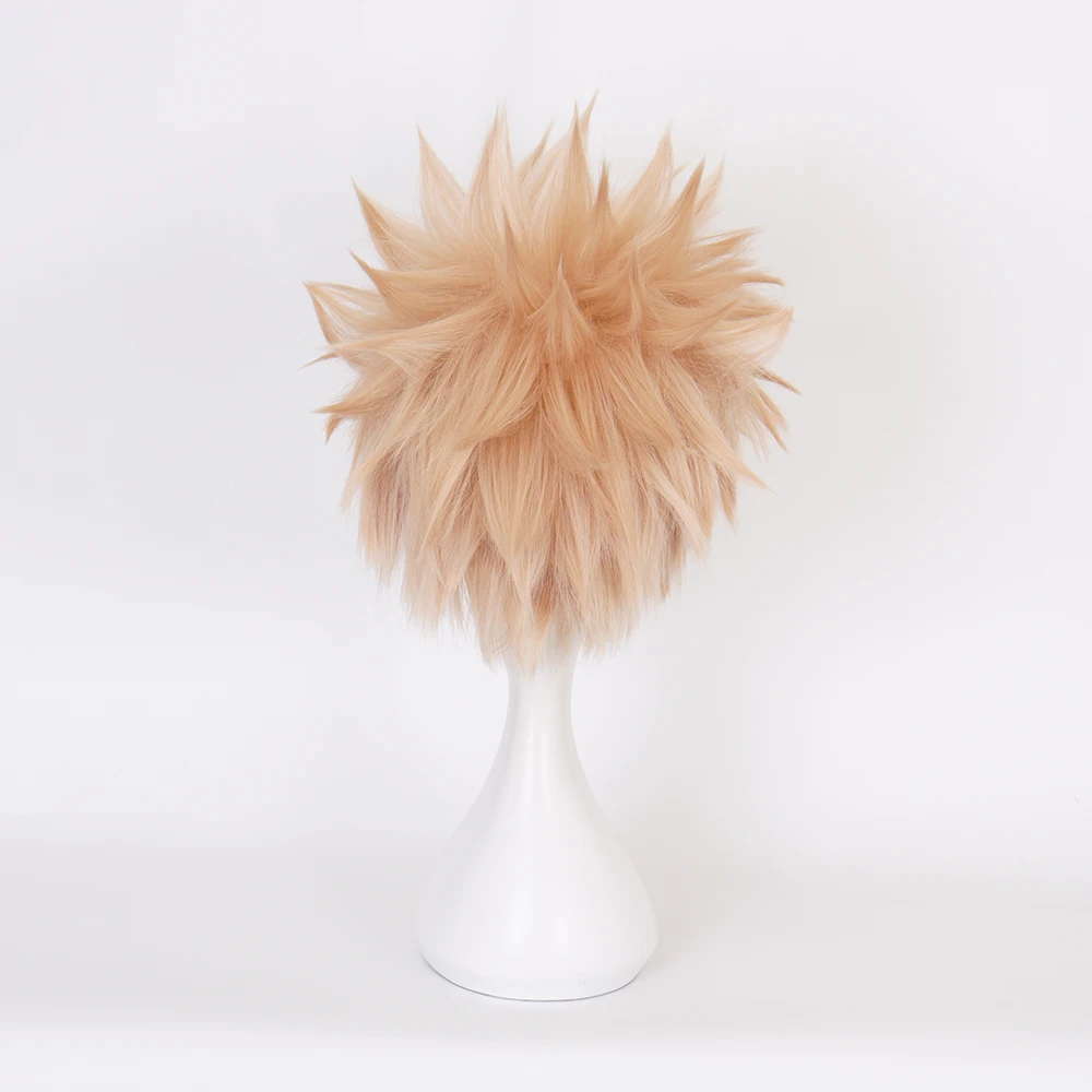 Anime My Hero Academia Baku No Hero Bakugou Katsuki Bakugo Short Linen Blonde Heat Resistant Cosplay Costume Wig