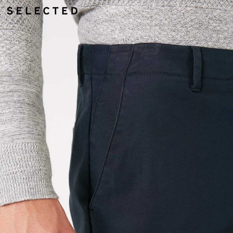 Отборные Мужские Двойные Боковые карманы Slim Fit Чистый цвет повседневные брюки S |