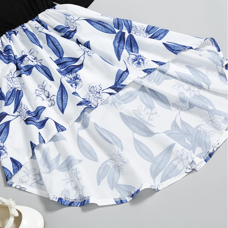 Новинка 2019 года платья для мамы и дочки платье принцессы с цветочным принтом