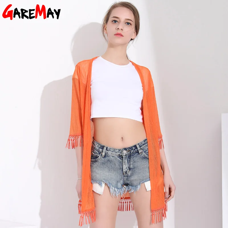 Ladies Summer Cardigans Female Long Causal Loose Womens Cardigan Fringed Open Stitch Sweater Beach Shirts Sunscreen Clothing |