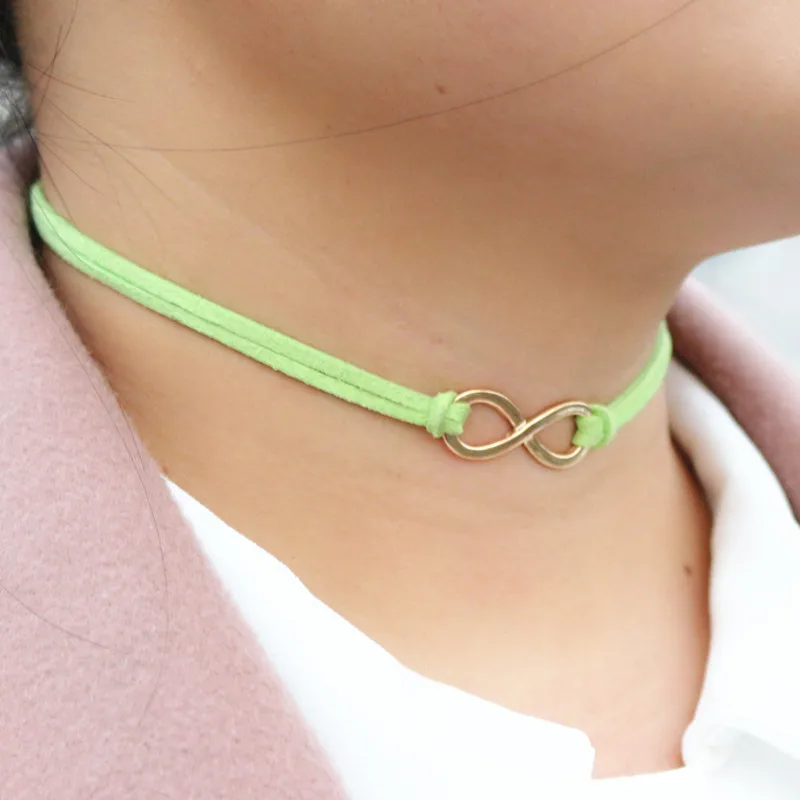 Ожерелье N2030 ожерелье-чокер из кожи и замши | Украшения аксессуары