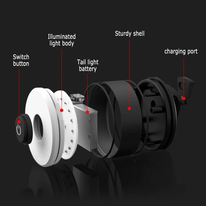 Bicycle Rear Light USB Rechargeable IPX5 Waterproof Bike Light  For MTB Helmet Pack Bag Tail Light 5 Models Cycling Taillight