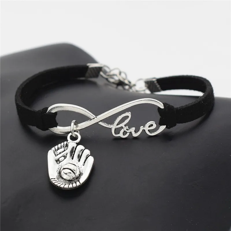 10 цветов новинка античный браслет Infinity Love Softball бейсбольная перчатка